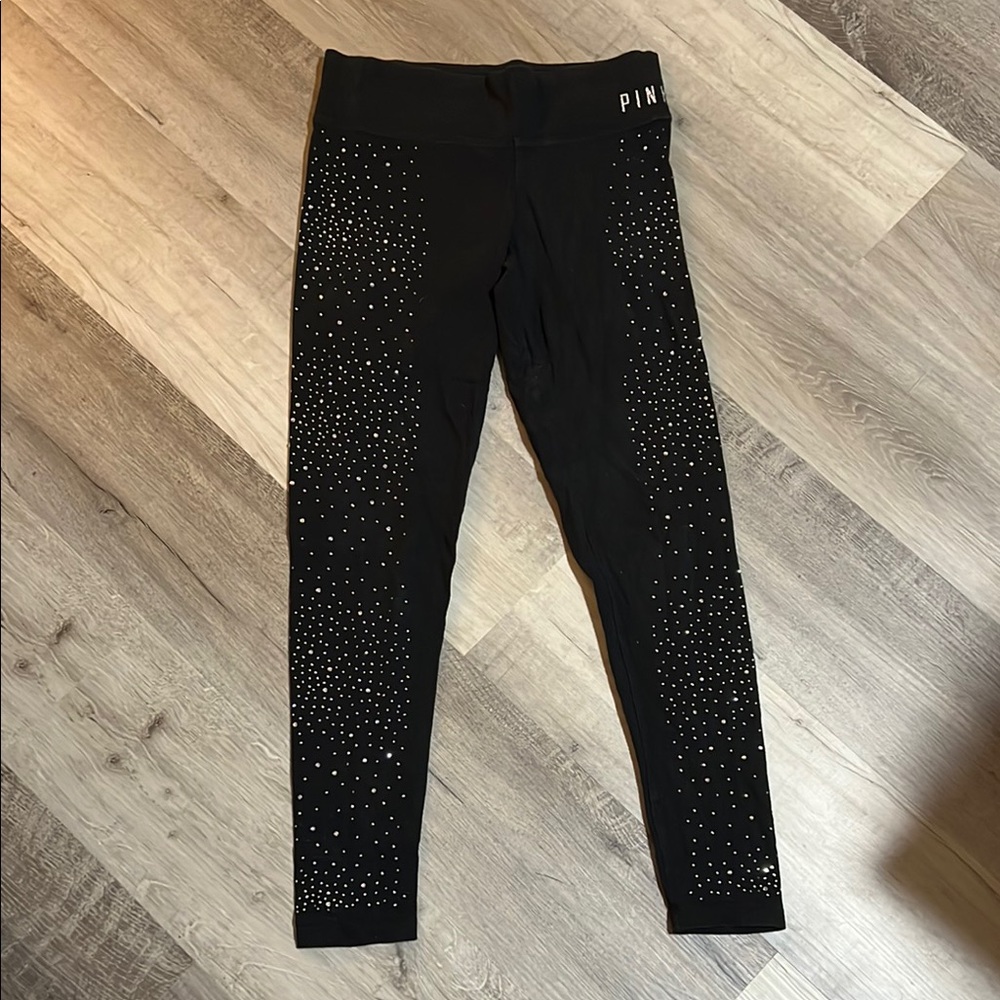 PINK Victoria's Secret Black Shimmer Leggings